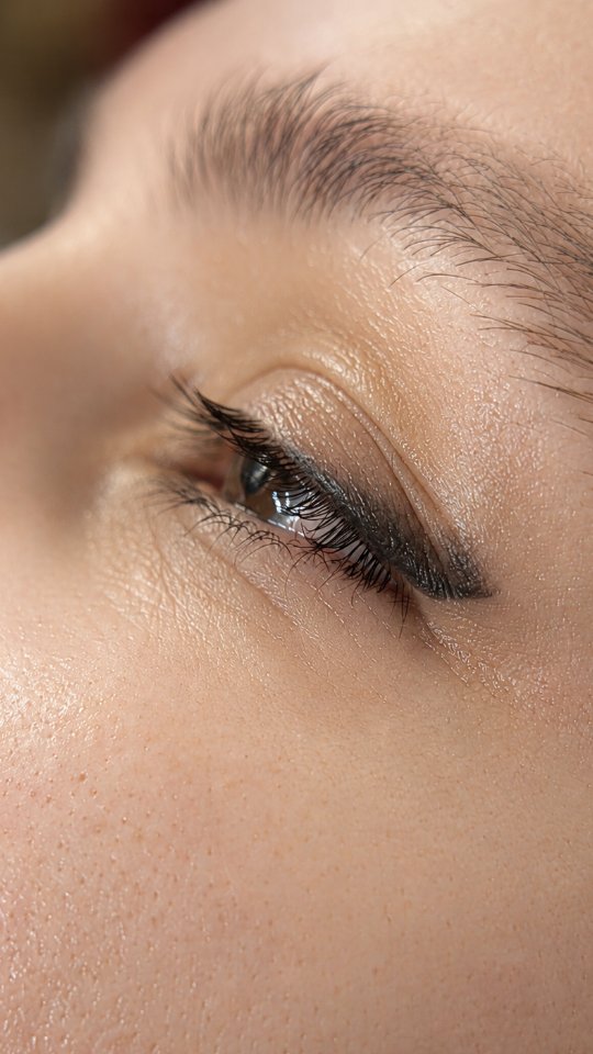 Maquillage permanent des yeux réalisé par Elvira, cicatrisé après deux séances.